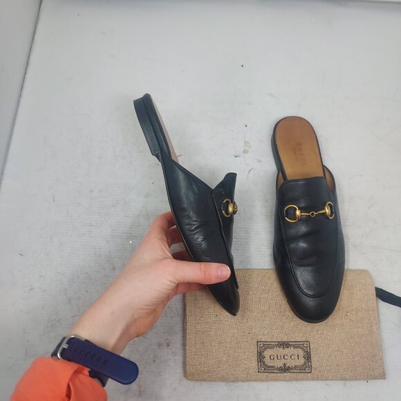 Gucci Womens Black Horsebit Princetown Slide Mule - Picture 4 of 10